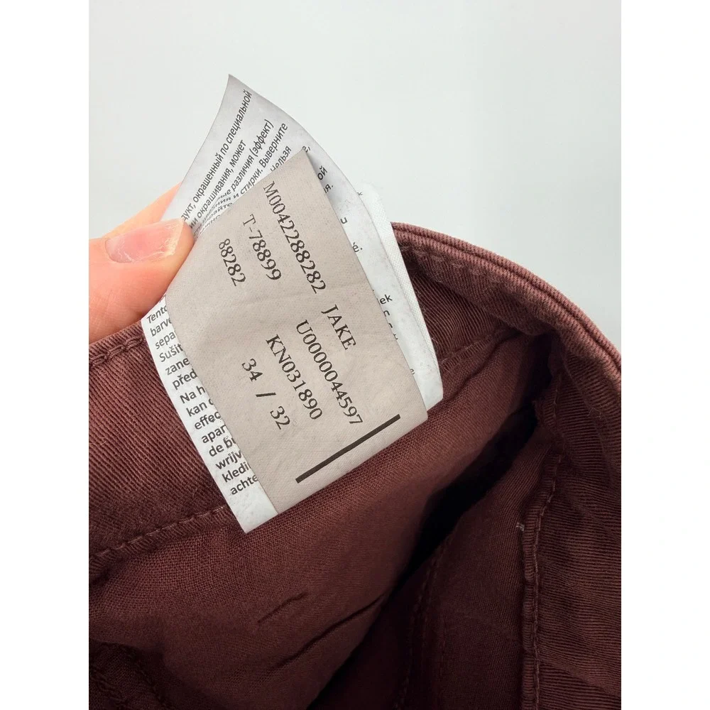 Mavi Jake Slim Leg Pants Mens 34x32 Brick Twill NWT Red Brown Jeans